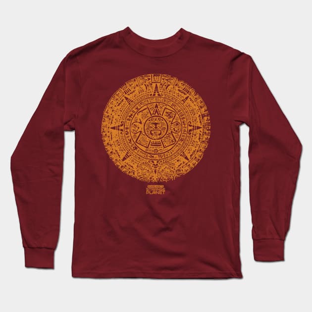 Mayan Calandar Long Sleeve T-Shirt by Richard Syrett